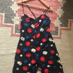 Floral summer wide leg jumpsuit one piece